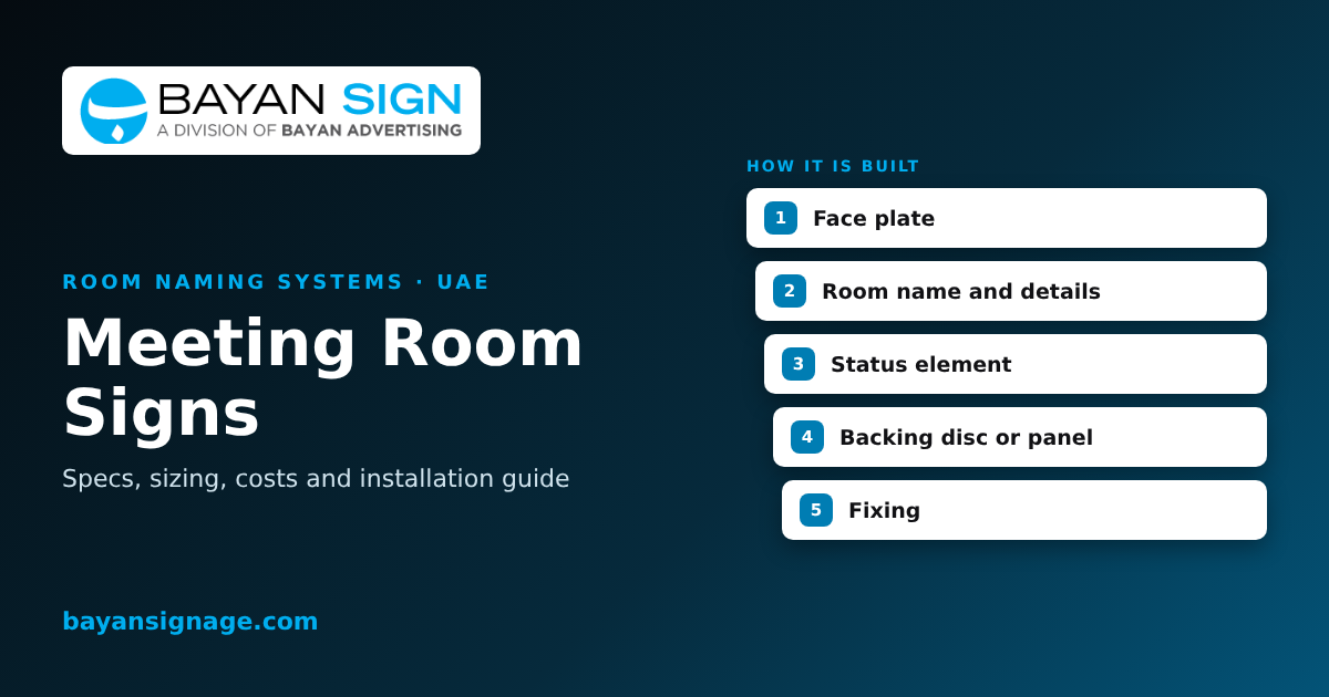 Meeting Room Signs in Dubai | Glass & Acrylic Room Names